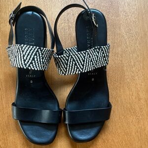 Italian Shoemakers Black and White Sandals